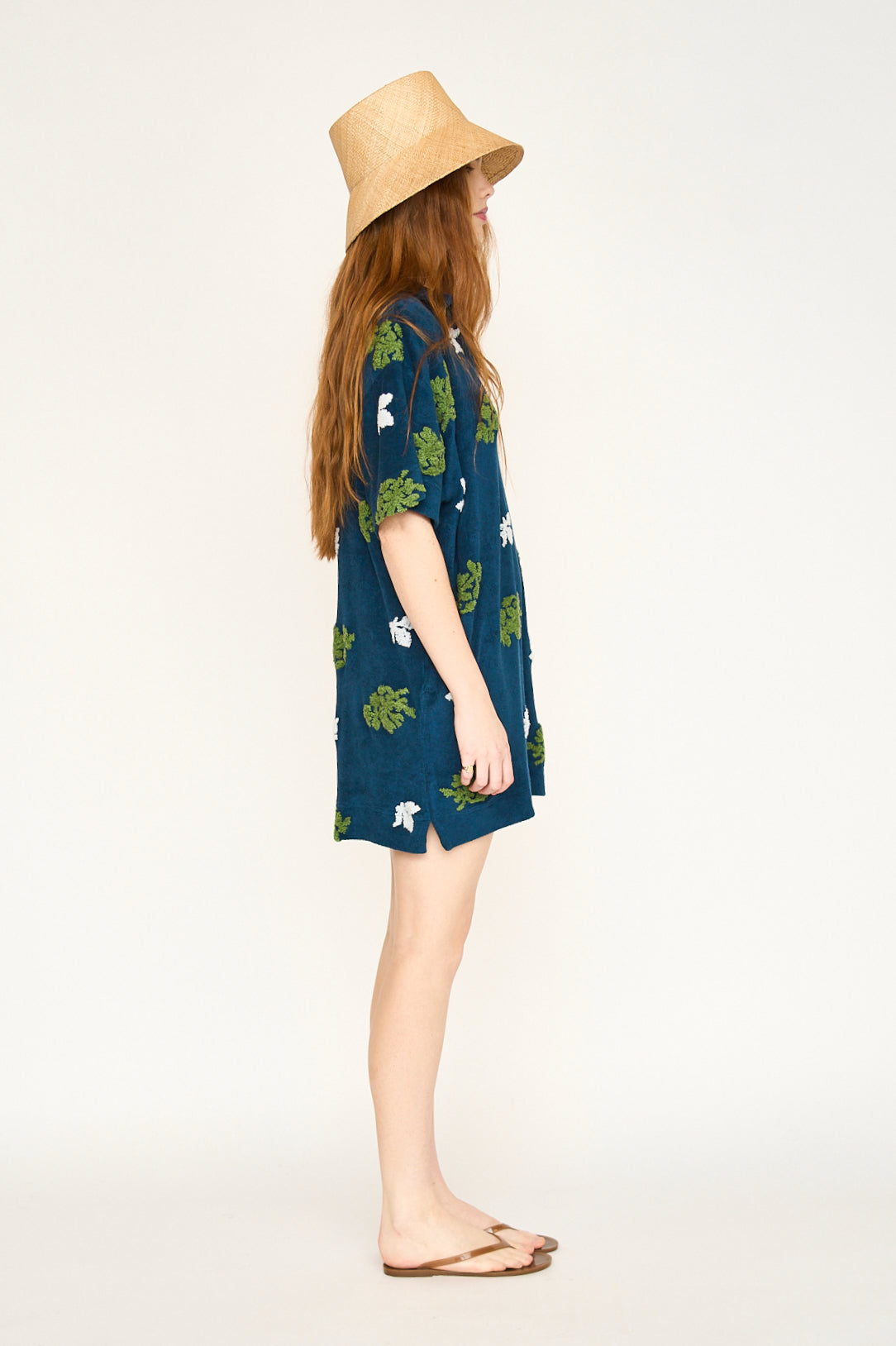 Terry short dress on a hanger in store