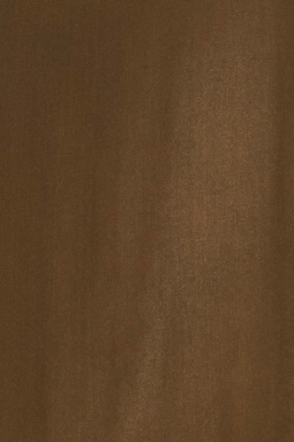 Brown silk midi dress on a hanger in store