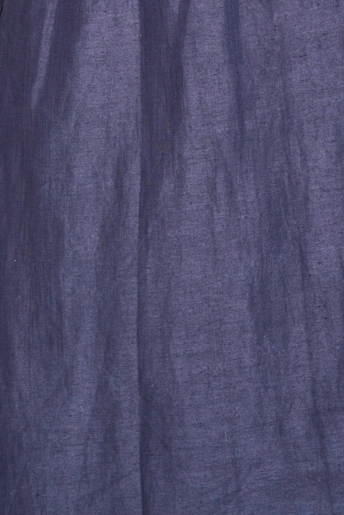 Blue linen maxi dress on a hanger in store