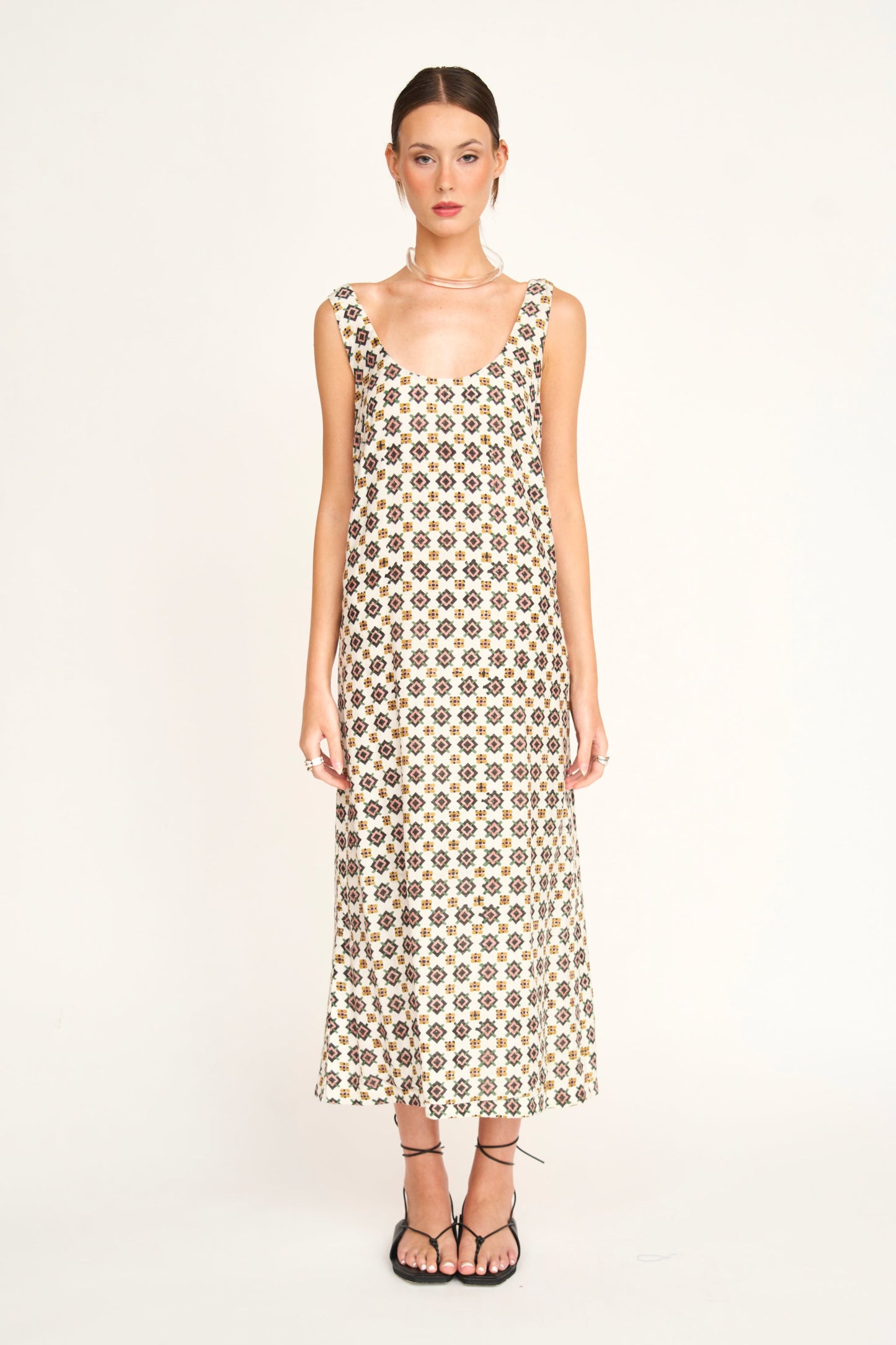 Cotton tank dress on a hanger in store