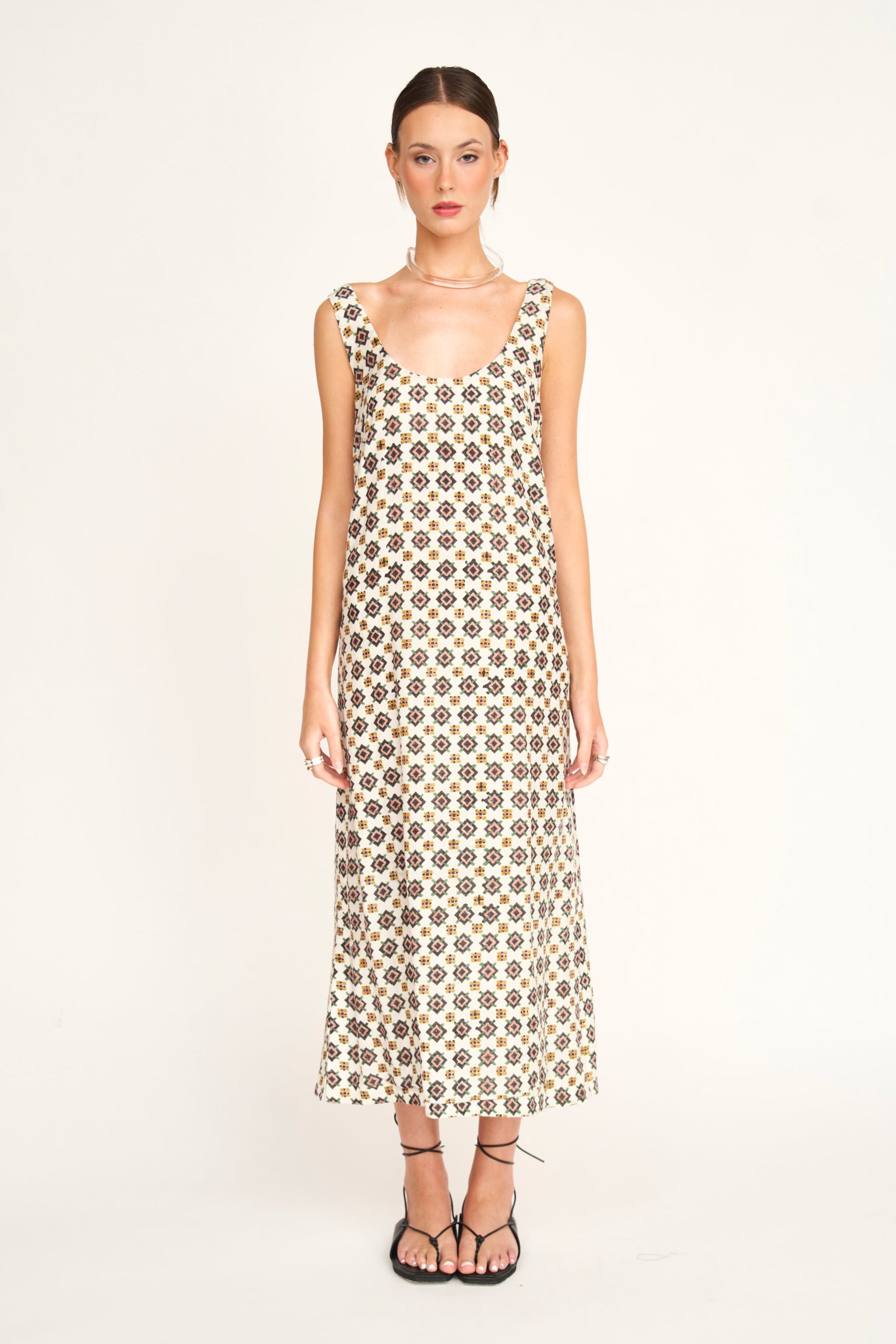 Cotton tank dress on a hanger in store