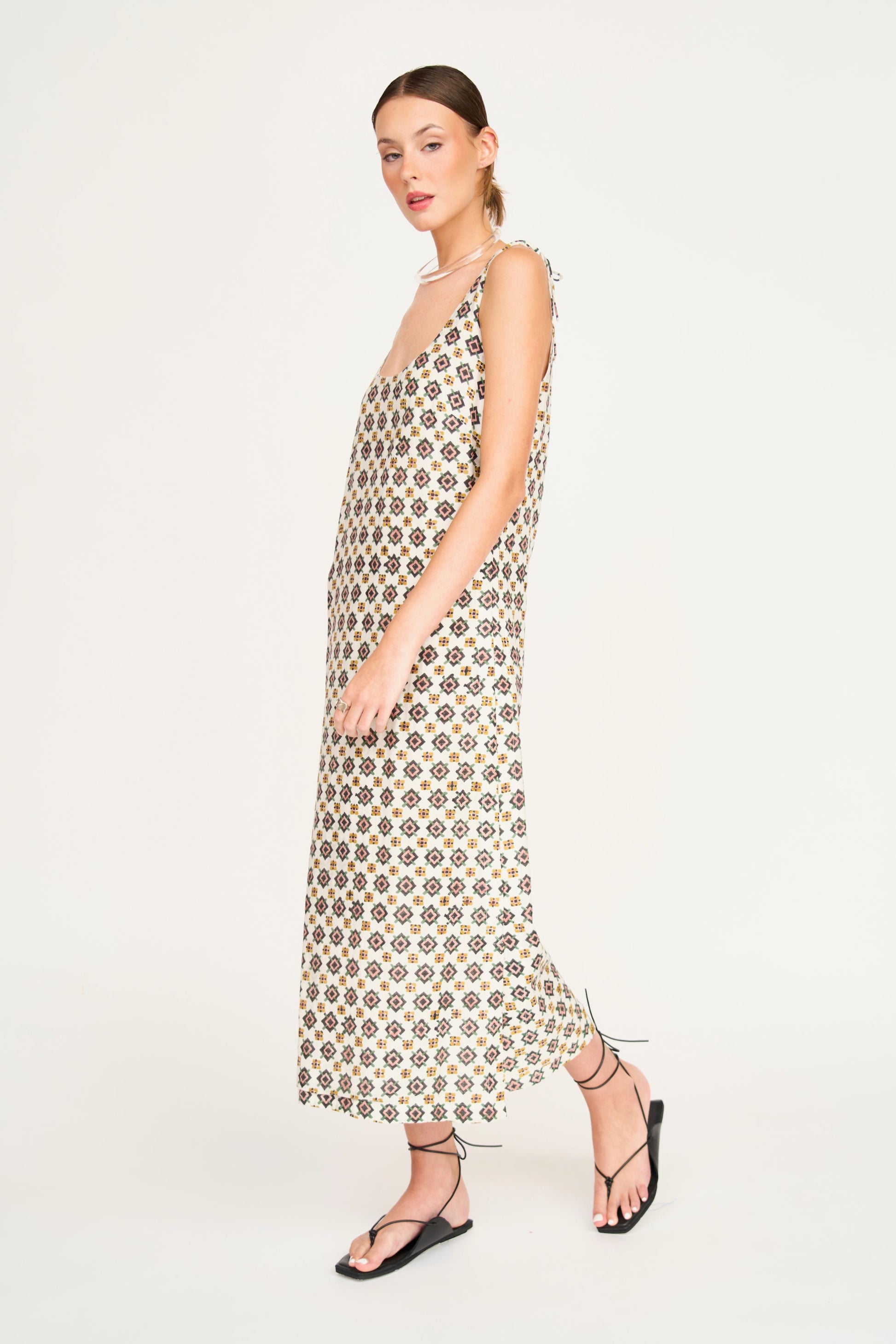 Cotton tank dress on a hanger in store