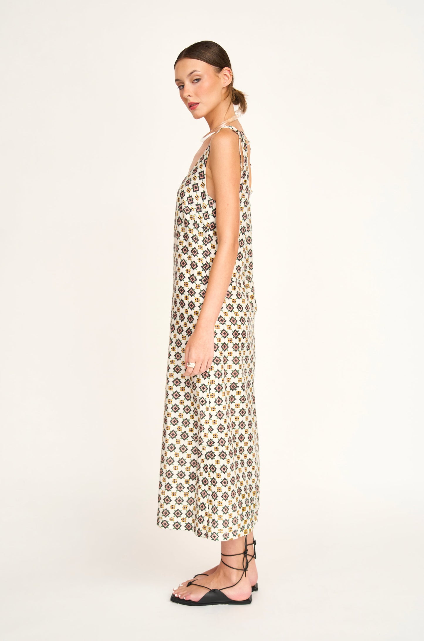 Cotton tank dress on a hanger in store