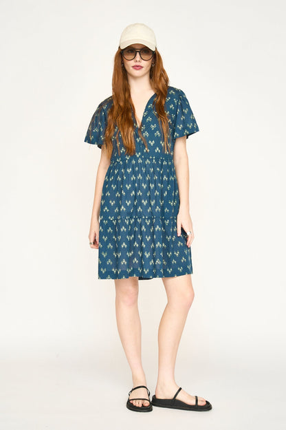 Cotton short dress on a hanger in store