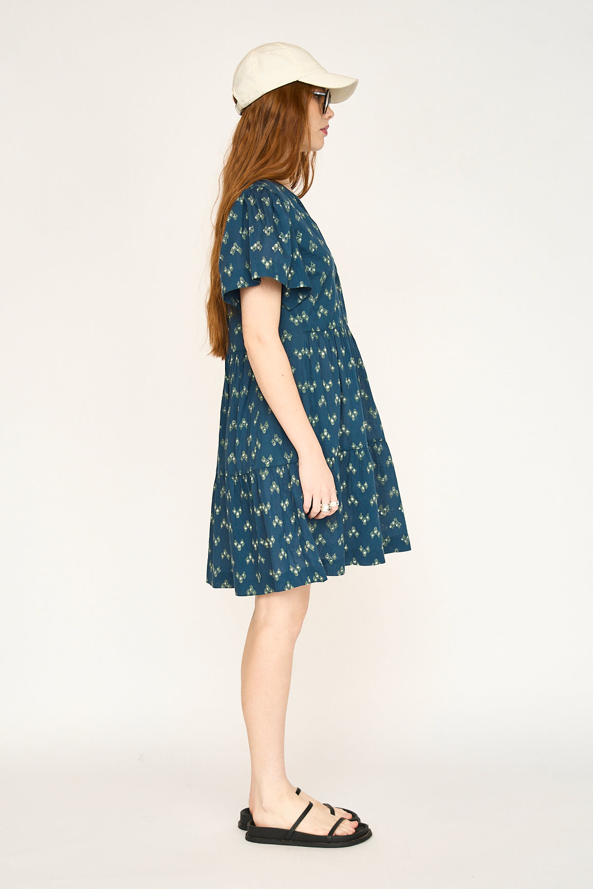 Cotton short dress on a hanger in store