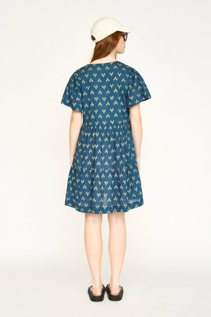 Cotton short dress on a hanger in store