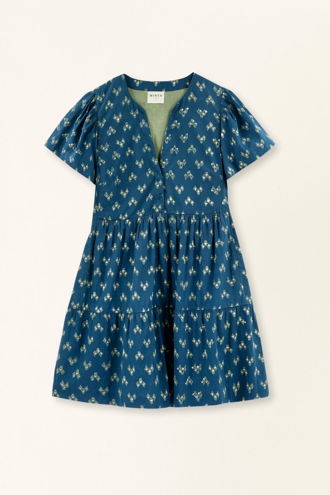 Cotton short dress on a hanger in store