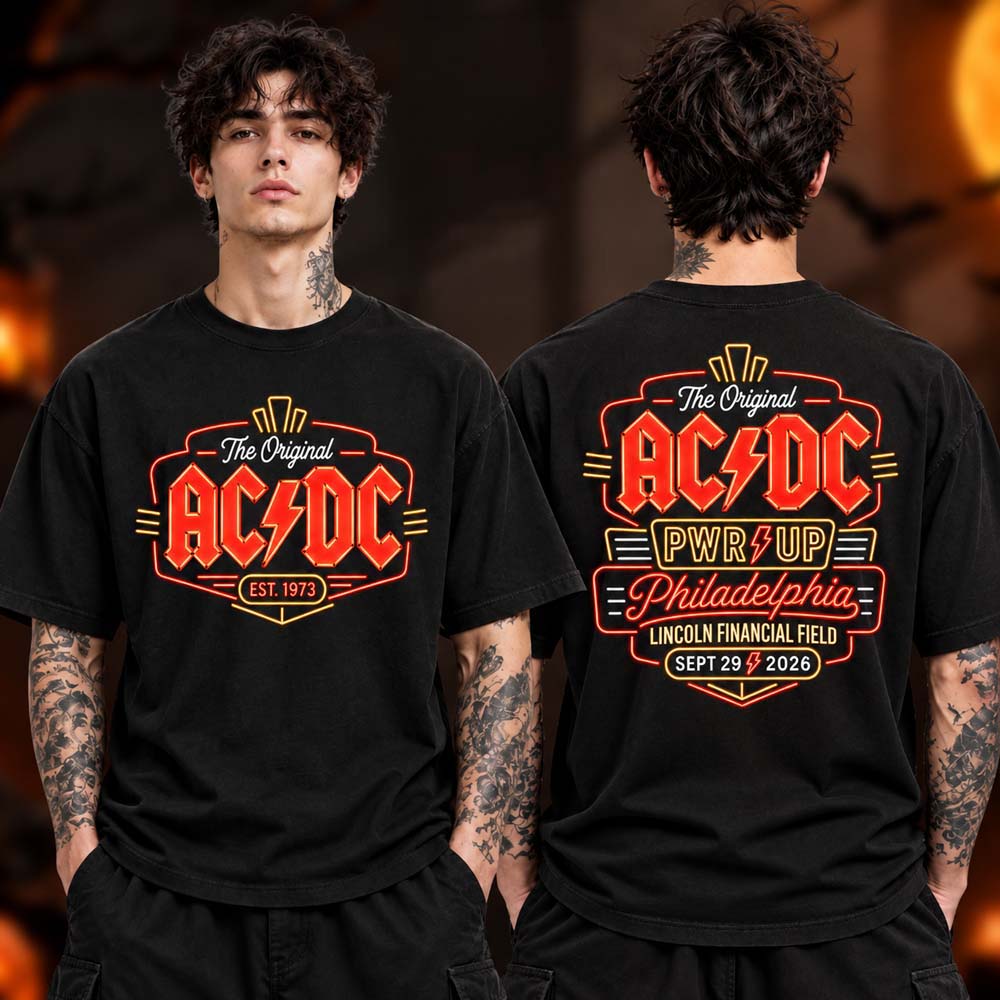 ACDC PWR Up Hard Rock Cafe Philadelphia Event T-Shirt AC DC Merch Rock Fans Gifts