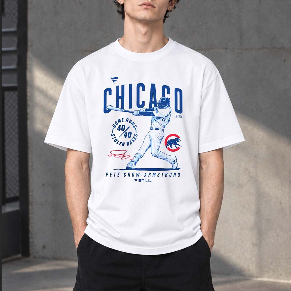 MLB Chicago Cubs Pete Crow Armstrong White T-Shirt Chicago Cubs Clothes Gifts For Fans
