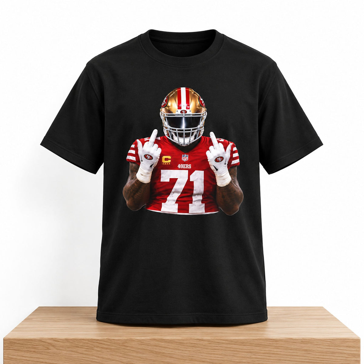 San Francisco 49ers Trent Williams Middle Fingers Black T-Shirt Gifts For Trent Williams Fans