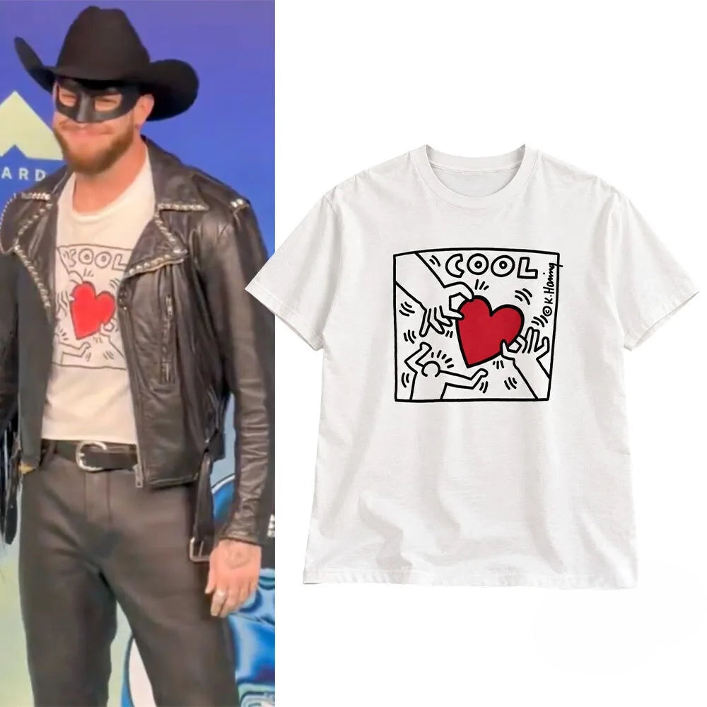Orville Peck G 2026 MTV VMAs 90s Keith Haring 2 People Holding Heart T-Shirt Gifts For Orville Peck Lovers