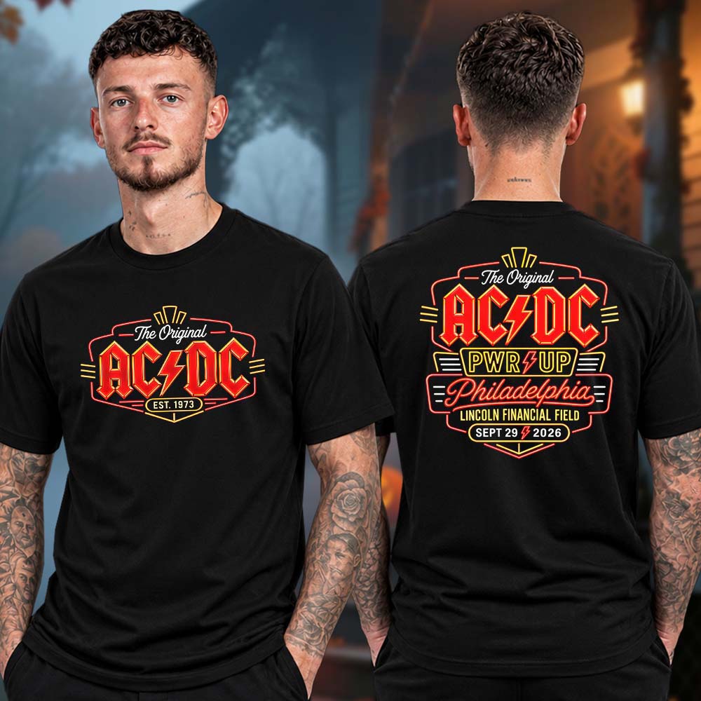 ACDC Philadelphia PA Event T-Shirt AC DC Clothes Rock Lover Gifts