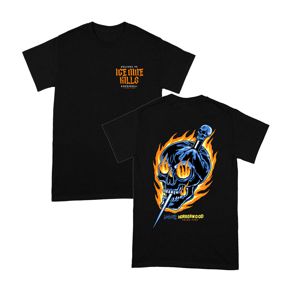 Fearless Records Store Merch Ice Nine Kills Flaming Skull Shirt Gifts For Music Lover