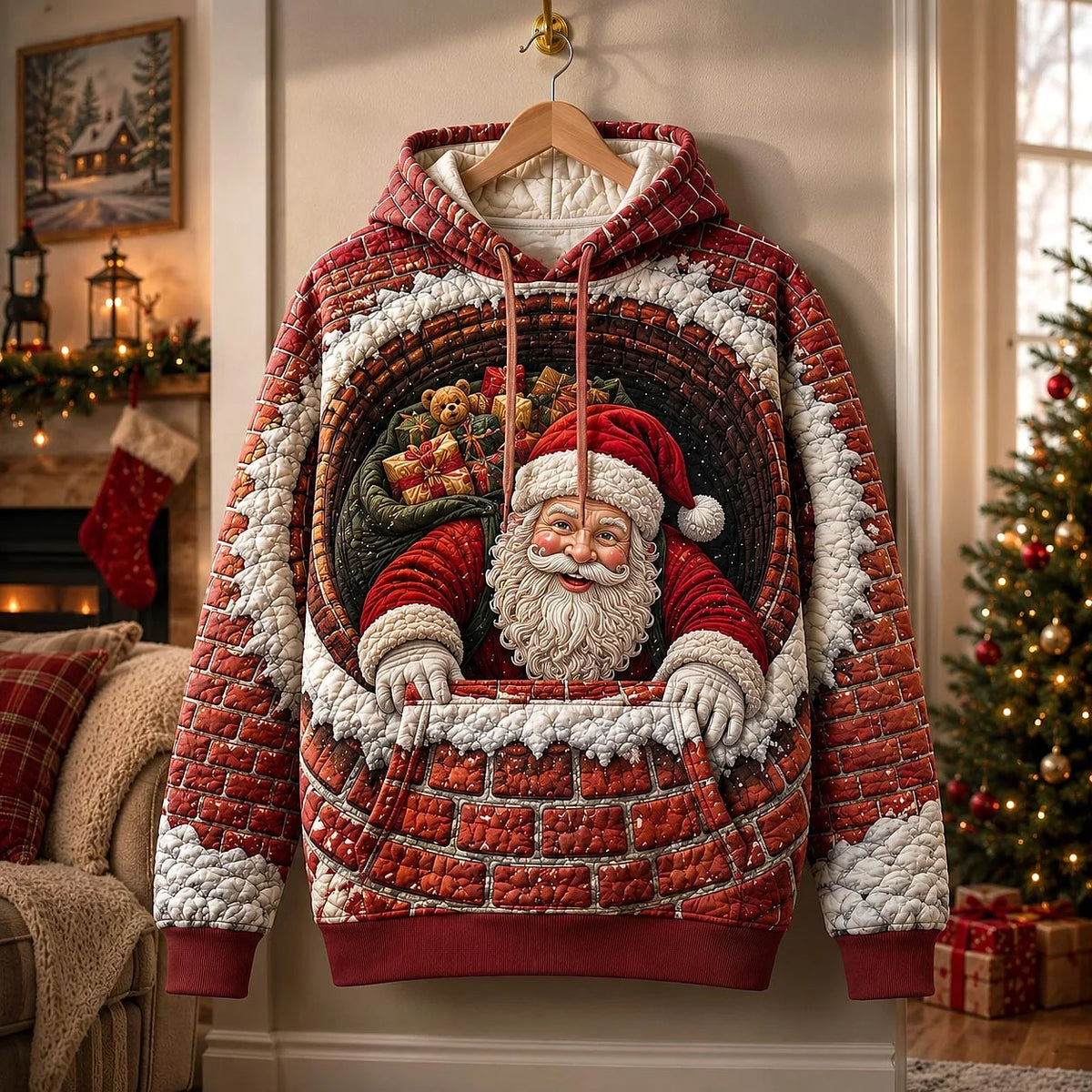 Santa Workshop Christmas Hoodie Xmas Clothing Cool Gifts For Besties