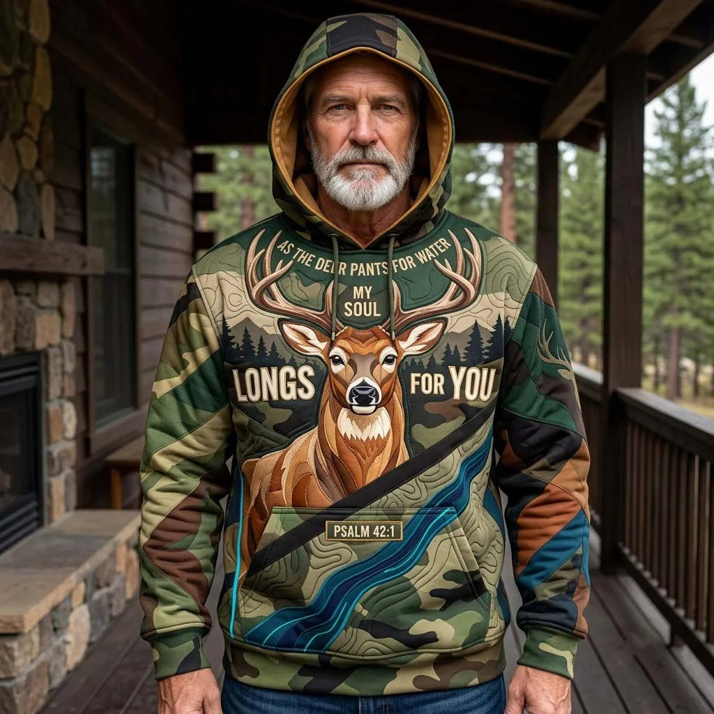 Camo Faith Buck Hoodie Faith Based Outdoor Clothing Best Gifts For Christians