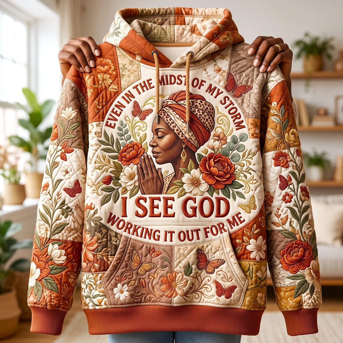 I See God Floral Hoodie Christian Hooded Sweatshirt Best Gifts For Mother