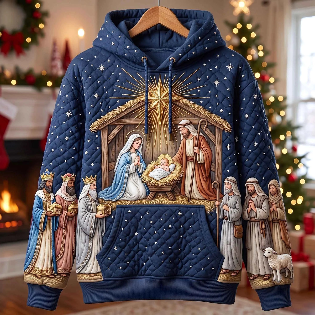 Holy Nativity Jesus_s Birth Hoodie Christmas Apparel Holiday Gifts For Mother