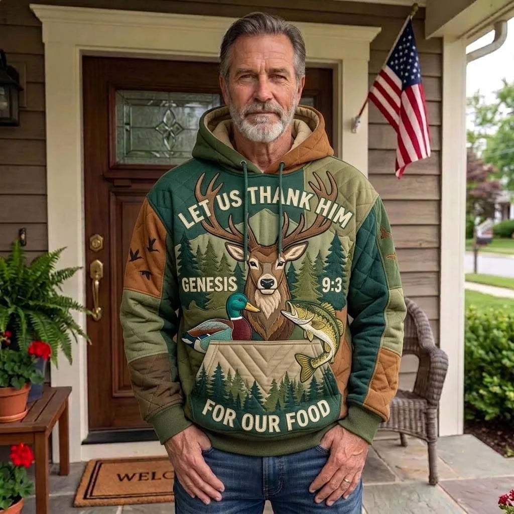 Grateful Outdoors Deer Hoodie Faith Based Outdoor Clothing Patriotic Gift For Dad