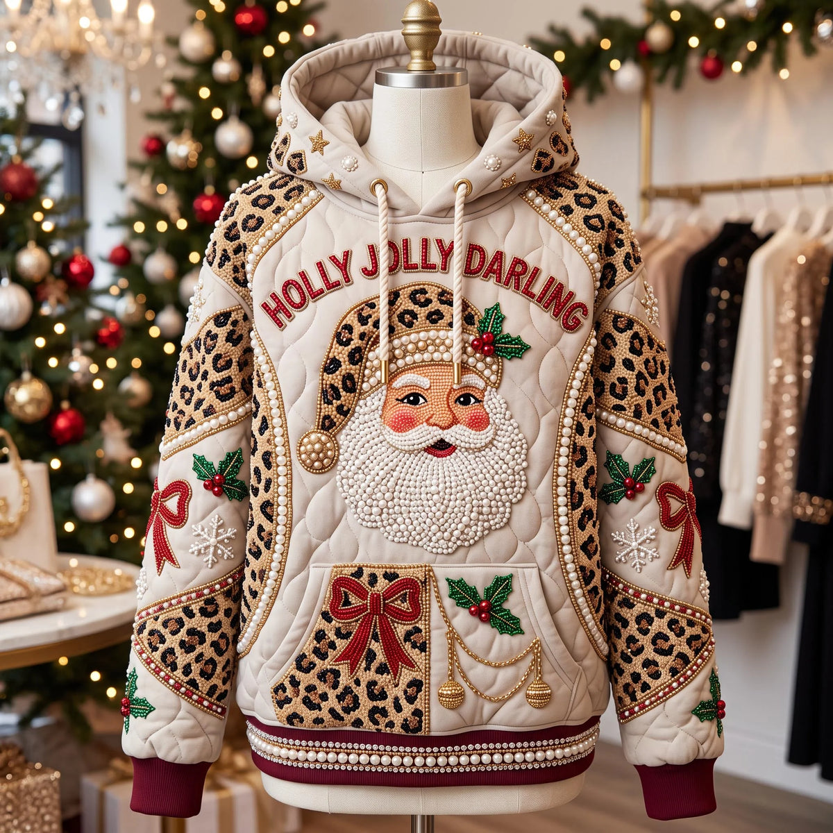 Christmas Jolly Darling Hoodie Christmas Clothing Xmas Gifts For Girlfriend