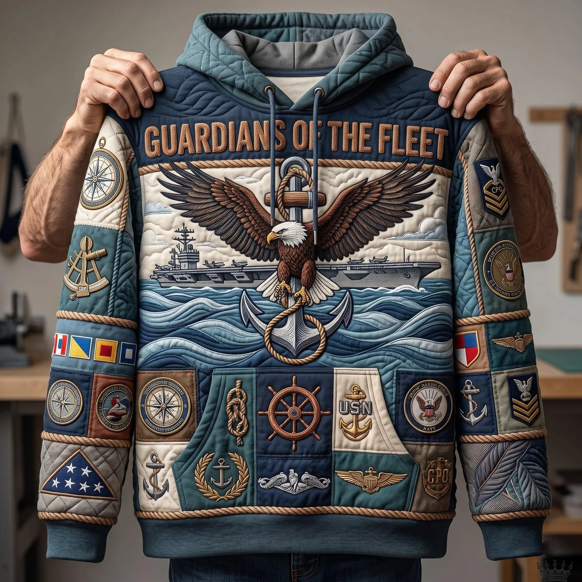 US Navy Veteran Eagle Hoodie US Navy Hooded Sweatshirt Best Gifts For Veterans