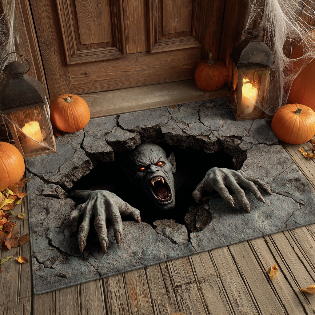 Howl Of The Damned Doormat Creepy Halloween House Decorations Spooky Gifts For Demon Lovers