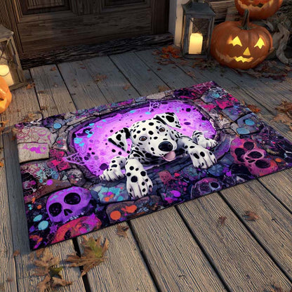 Haunted Portal Dalmatian Halloween Doormat Halloween Entrance Way Ideas Gift For Dalmatian Lover