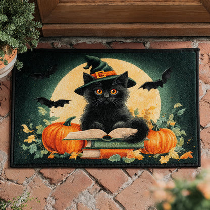 Bewitching Cat Halloween Doormat Front Door Decor Halloween Gifts For Cat Lovers