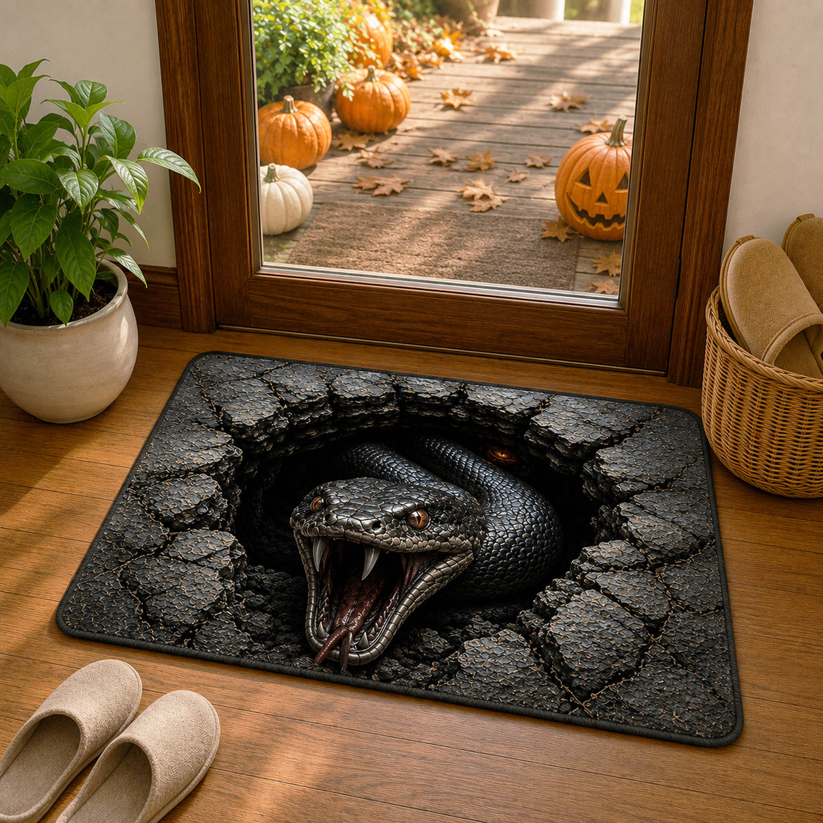 Serpent Abyss Halloween Doormat Halloween Decor Ideas Unique Gifts For Serpent Lovers