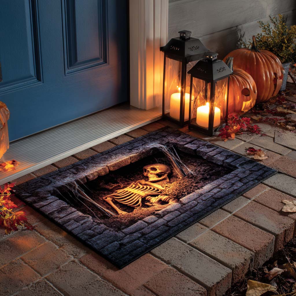 Skeleton Tomb Halloween Doormat Halloween Front Door Decor Gifts For Brother
