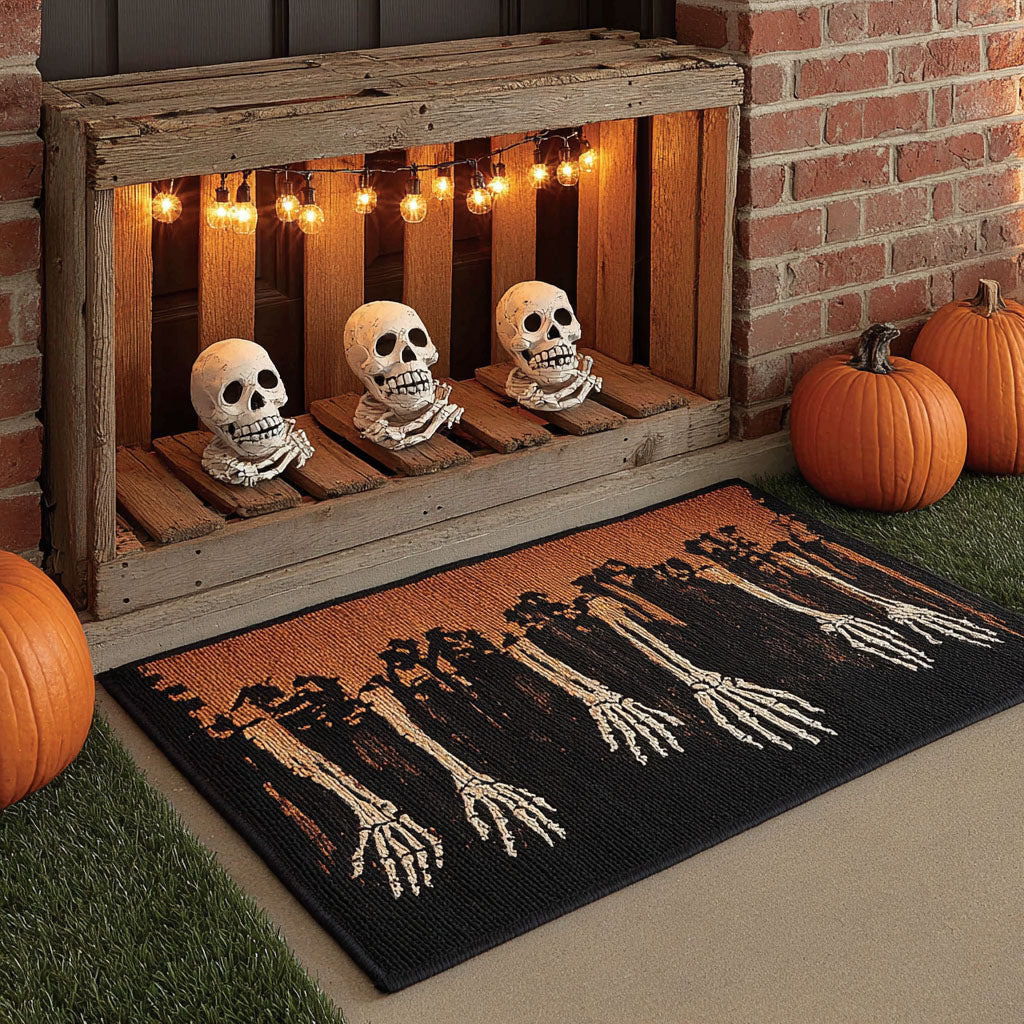 Midnight Bone Trail Halloween Doormat Spooky Decor Ideas Halloween Gifts For Him
