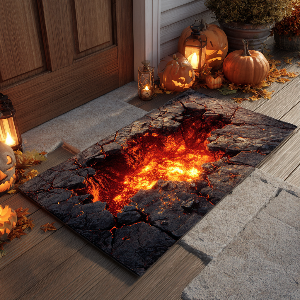 Lava Hellfire Halloween Doormat Halloween House Decor Ideas Cool Gifts For Her