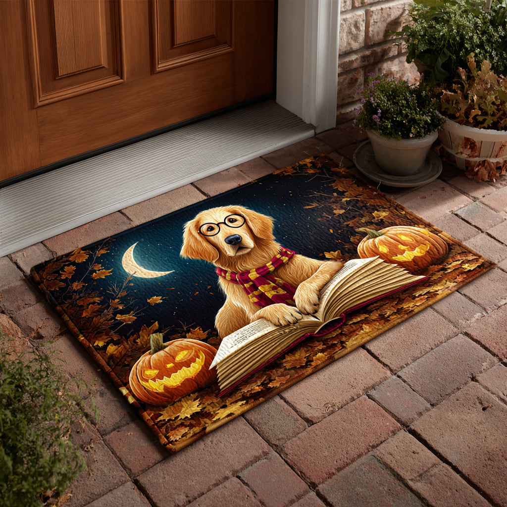 Reading Golden Retriever Halloween Doormat Entry Way Ideas Halloween Gifts For Dog Lovers