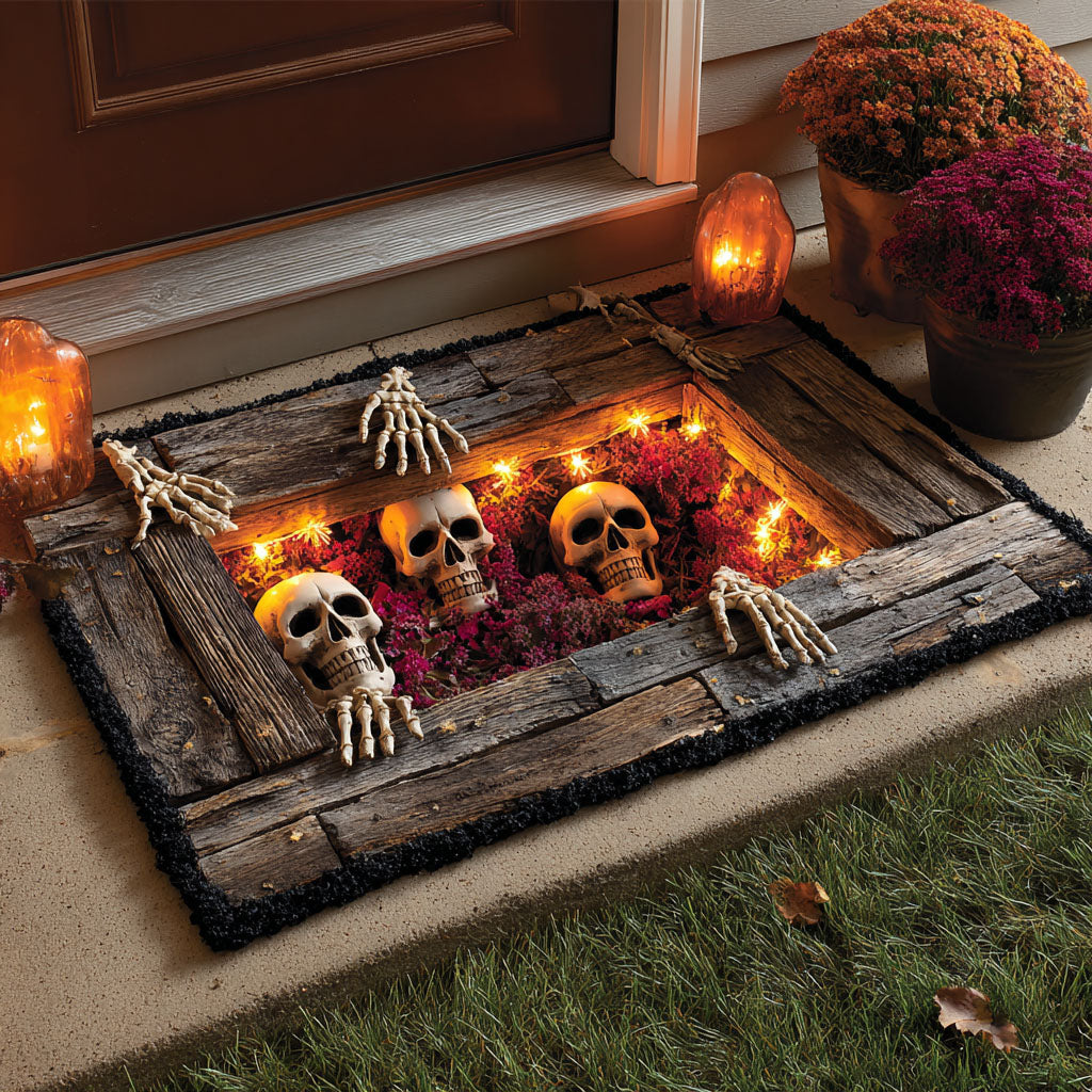 Skeleton Sewer Escape Halloween Doormat Cool Halloween Decor Gifts For Family