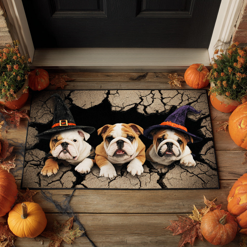 Magic Bulldog Halloween Doormat Entryway Decor Ideas Halloween Gifts For Bulldog Lovers