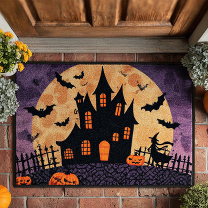 Shadow Castle Halloween Doormat Home Front Door Design Halloween Gifts For BFFs