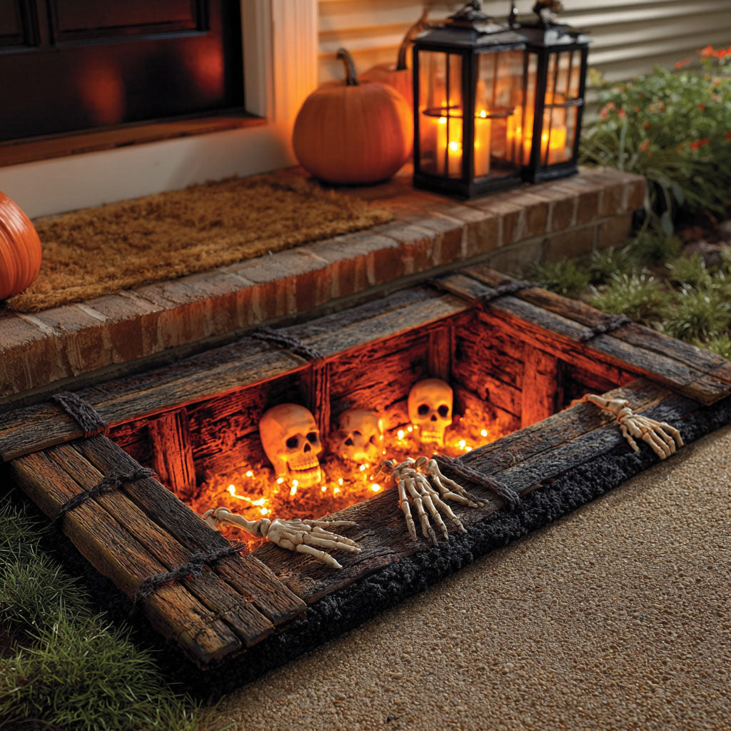 Skeletons Sewer Escape Doormat Creepy Halloween House Decorations Unique Gifts For Brother