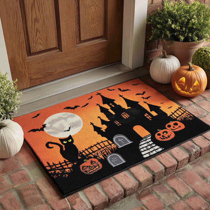 Spooky Castle Halloween Doormat Home Front Door Design Halloween Gifts For Him