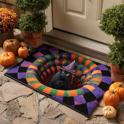 Witchy Peek Black Cat Doormat Cute Cat Halloween Decorations Presents For Pet Lovers