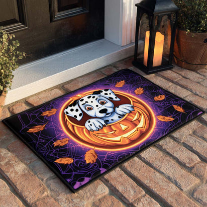 Pumpkin Pup Dalmatian Doormat Halloween Decorations Best Halloween Gifts For Dog Mom