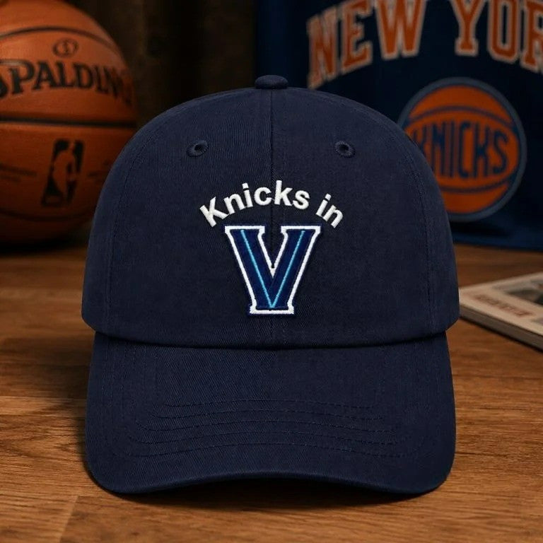 Knicks In V Villanova University Hat New York Knicks Baseball Cap Fan Gears - Foxy23shop