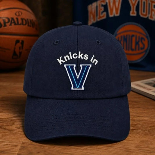 Knicks In V Villanova University Hat New York Knicks Baseball Cap Fan Gears - Foxy23shop