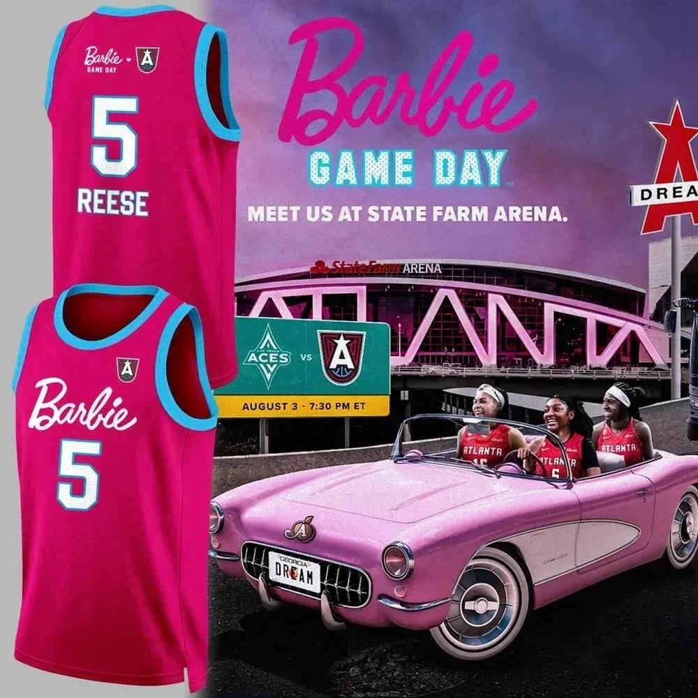 Angel Reese 5 Barbie Game Day Basketball Jersey Atlanta Dream WNBA Merch Best Fan Gear - Foxy23shop