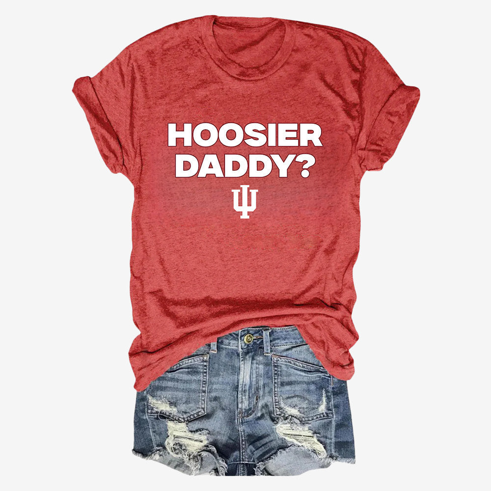 Hoosier Daddy Football T-Shirt Game Day Indiana Hoosier Merch Football Themed Gifts - Foxy23shop