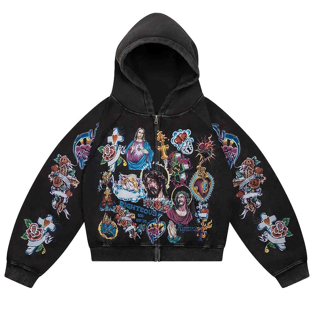 We Are Righteous Risen King Zip Hoodie Faith Based Apparel Gifts For Christian - Foxy23shop