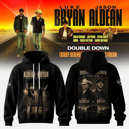 Luke Bryan & Jason Aldean Double Down Tour 2026 Hoodie Music Lover Gift For Brother - Foxy23shop