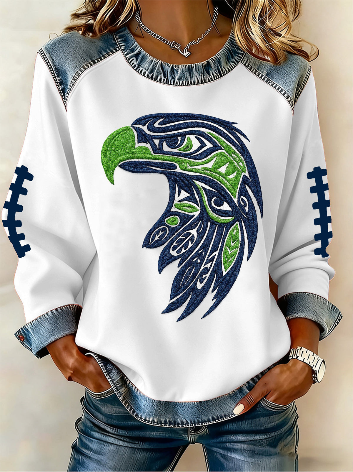 Seattle Seahawks Merch Seahawk Mascot Sweatshirt Game Day Apparel Gift Ideas For Fans - Foxy23shop