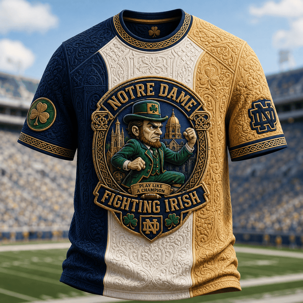 Notre Dame Fighting Irish Football Team T-Shirt Game Day Clothing Best Fan Gears - Foxy23shop