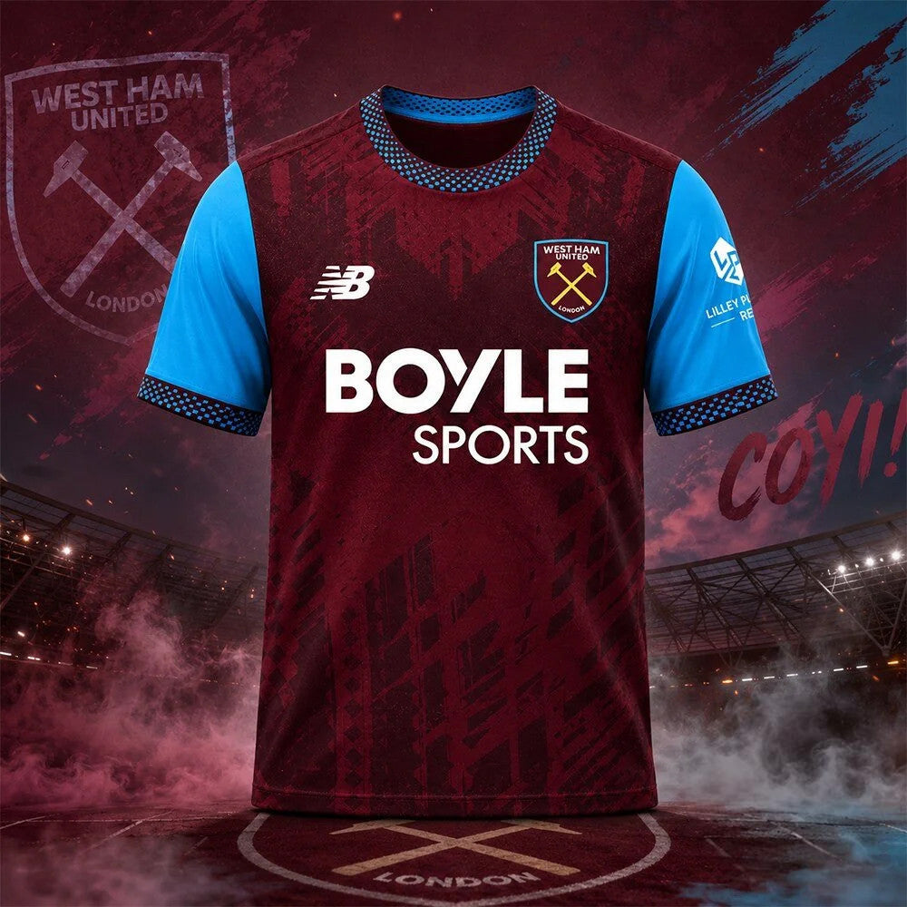 West Ham United 2026 27 Home Kit Jersey Shirt West Ham United Merch Fan Gear - Foxy23shop