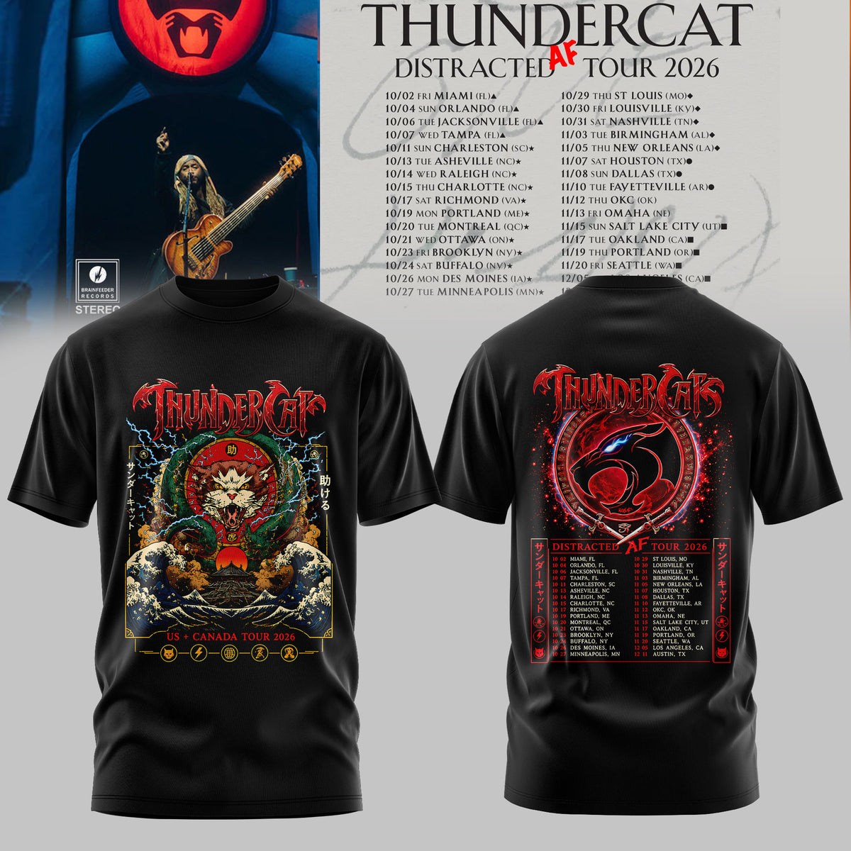 Thundercat Merch Distracted AF Tour 2026 Shirt Unique Gift For Thundercat Music Lovers - Foxy23shop