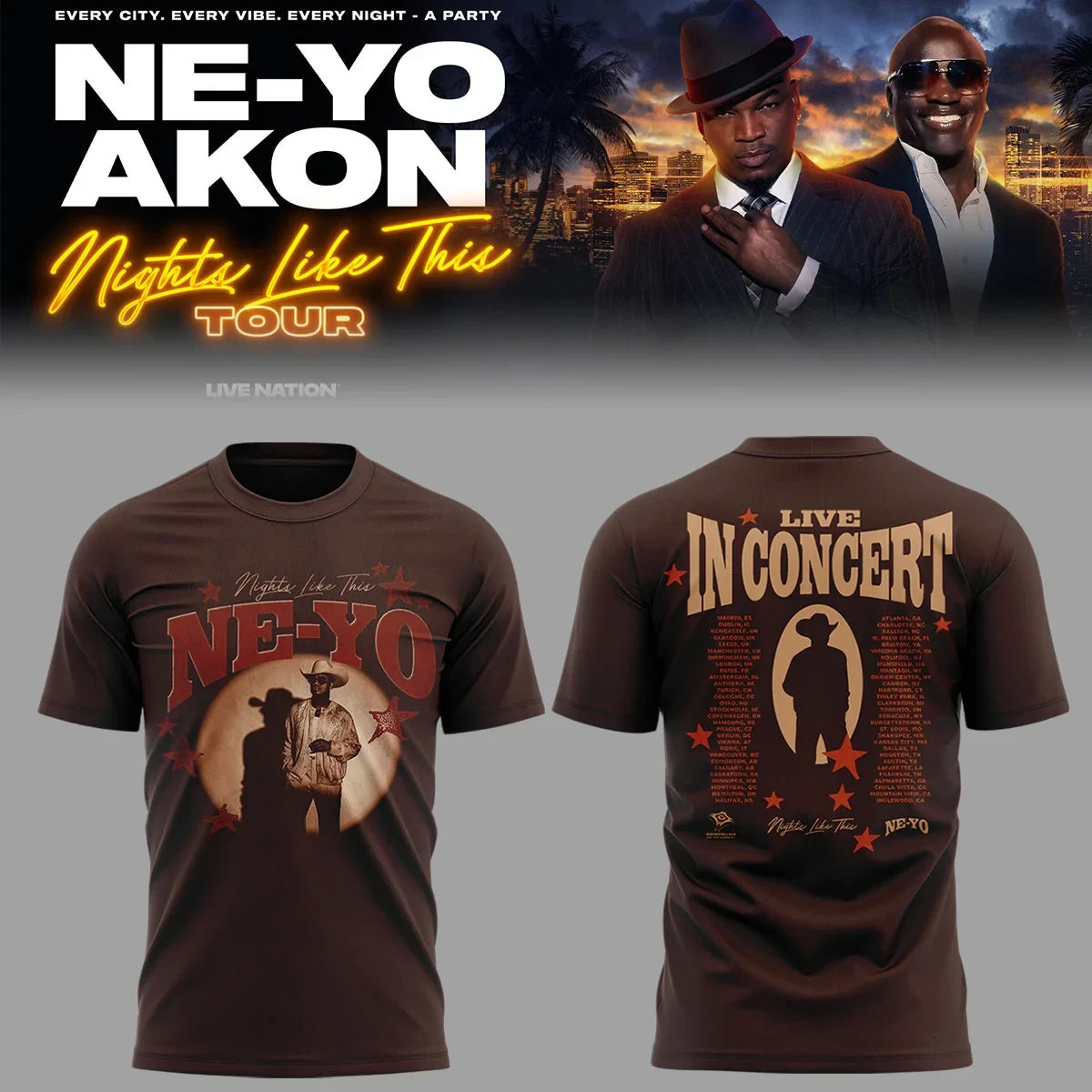 Ne Yo And Akon Merch Beautiful Day 2026 Tour T-Shirt Best Music Gift For Boyfriend - Foxy23shop